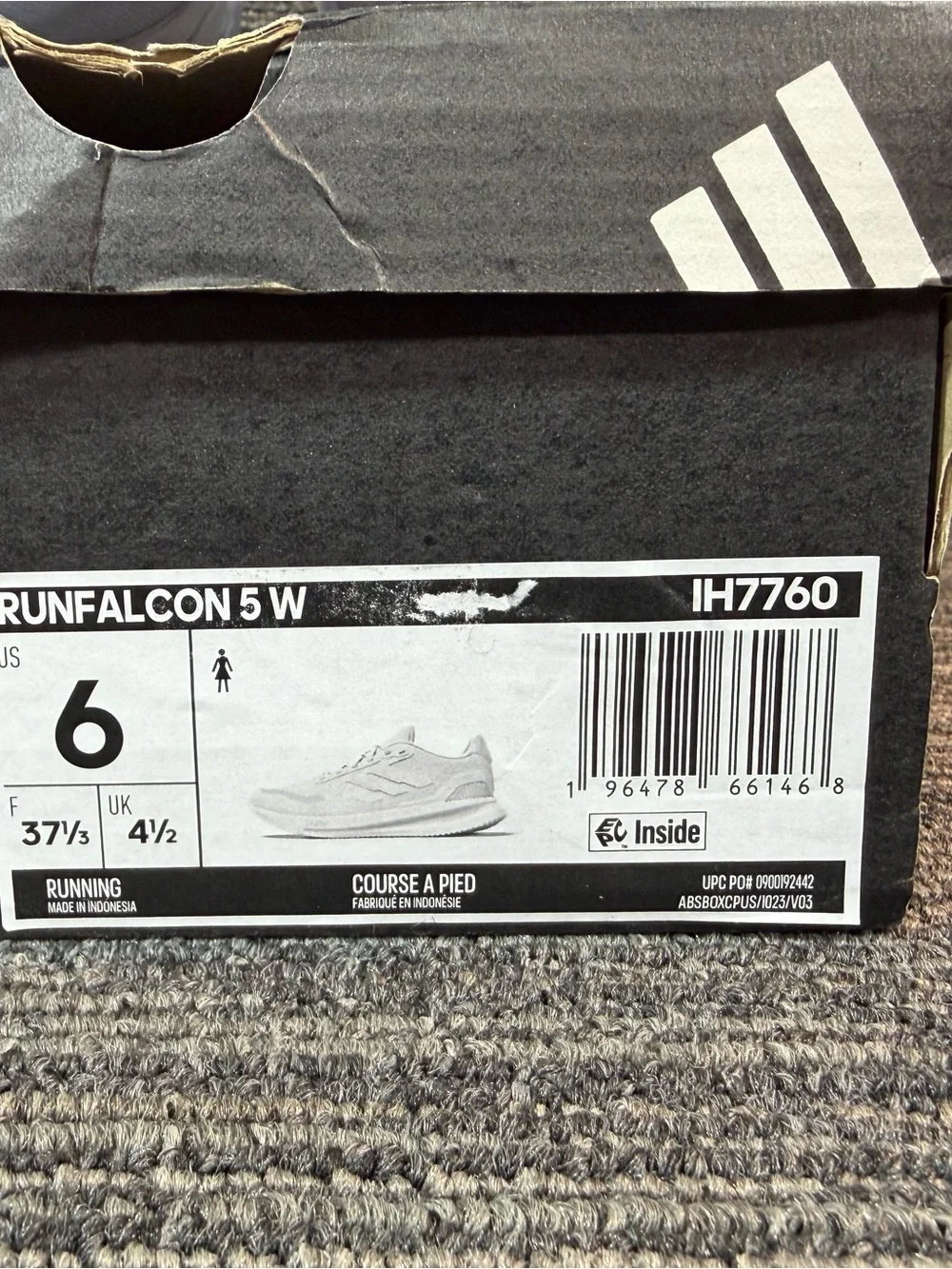 adidas Women's RunFalcon 5 All White Running Sneakers - Picture 7 of 7